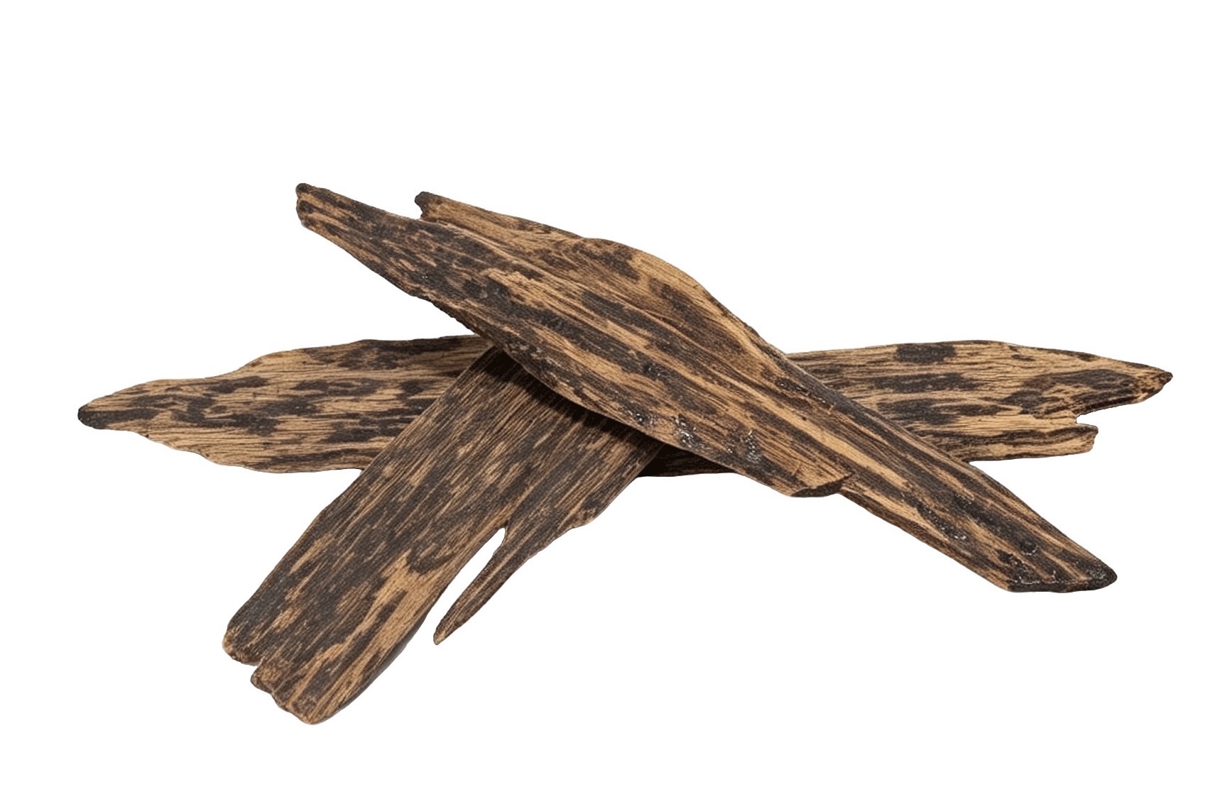 Materiał agarwood bogaty w żywicę, pokazujący gęste, ciemne wzory żywiczne